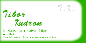 tibor kudron business card